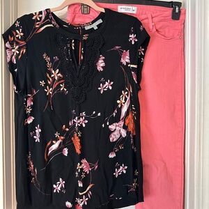 Pink Jeans and Black/Pink Casual Outfit